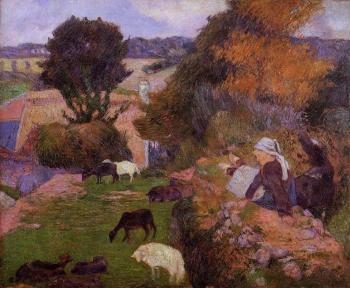 保羅 高更 Breton Shepherdess